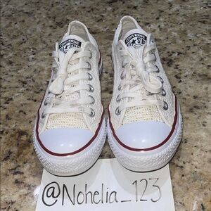 Converse White Low-Top Crochet Sneakers